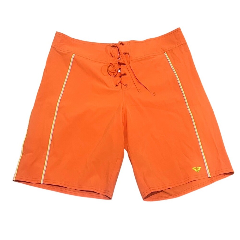 Roxy Womens Boardshorts Size L Orange Longline Lace-Up Surf Beach
